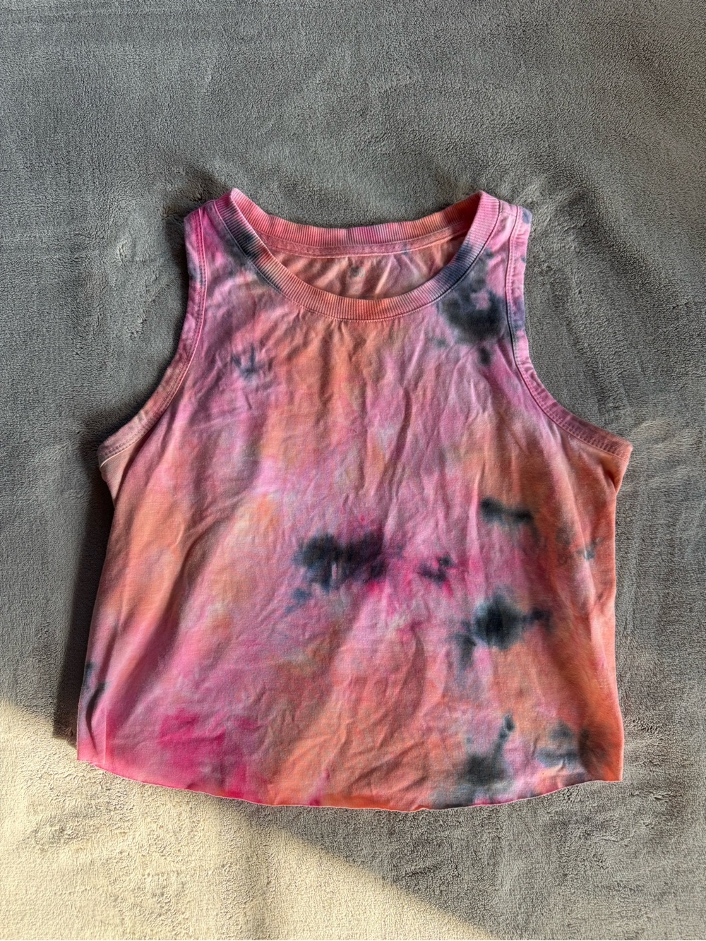 Tie-Dye Pink Orange Crop Tank Top